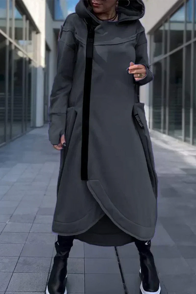 Celestyna™ | Długa bluza z zamkiem błyskawicznym