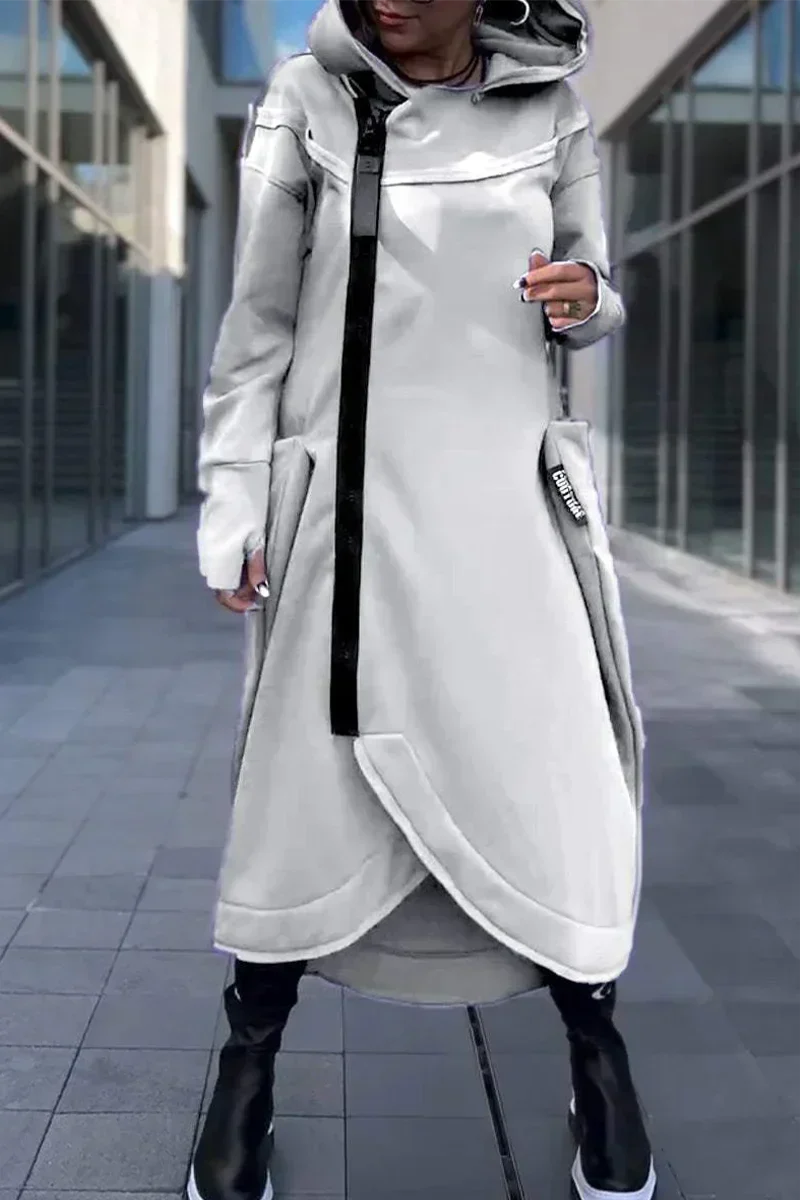 Celestyna™ | Długa bluza z zamkiem błyskawicznym