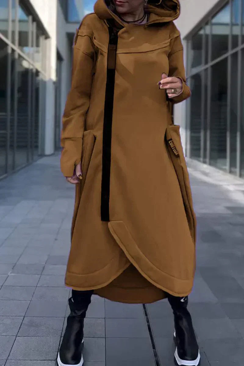Celestyna™ | Długa bluza z zamkiem błyskawicznym