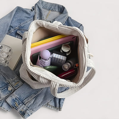 Ewa™ |  Prążkowana torba typu shopper