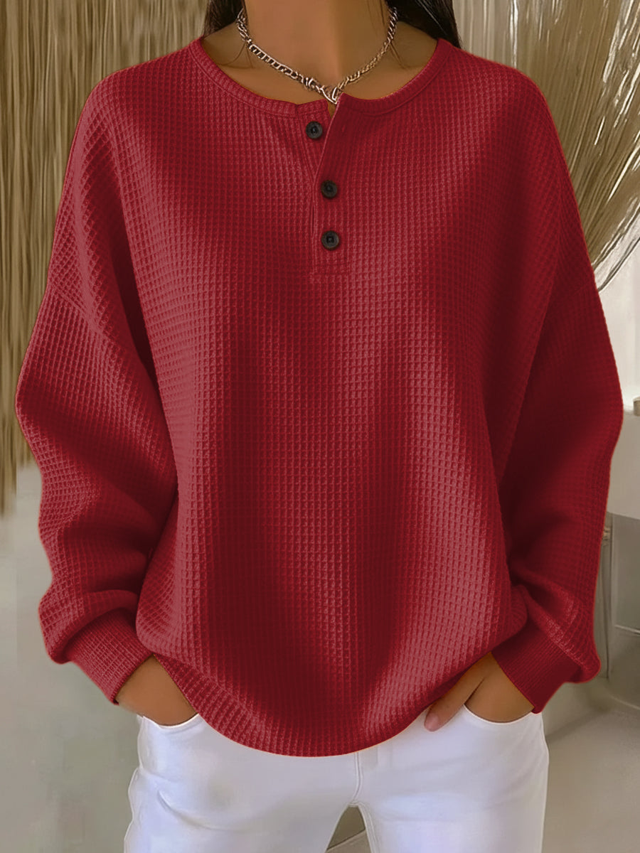 Lunara™ – Miękki Sweter z Fakturą Waffle
