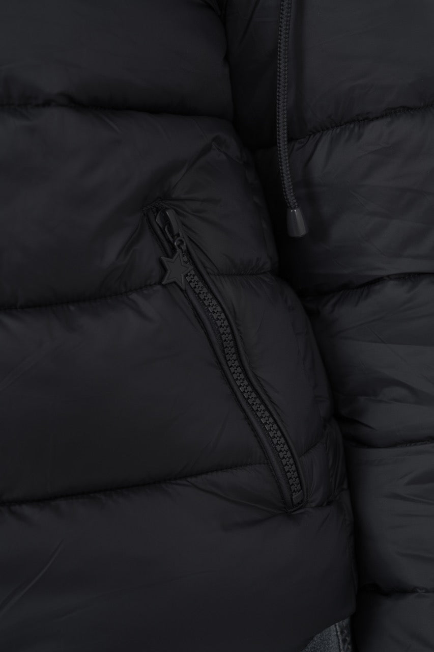 Pikowana kurtka puffer – czarna