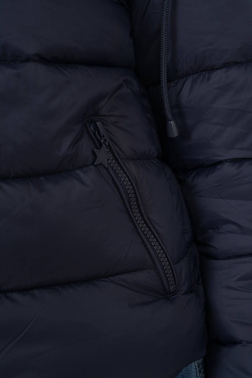Pikowana kurtka puffer – granatowa