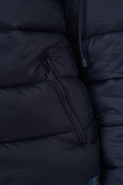 Pikowana kurtka puffer – granatowa