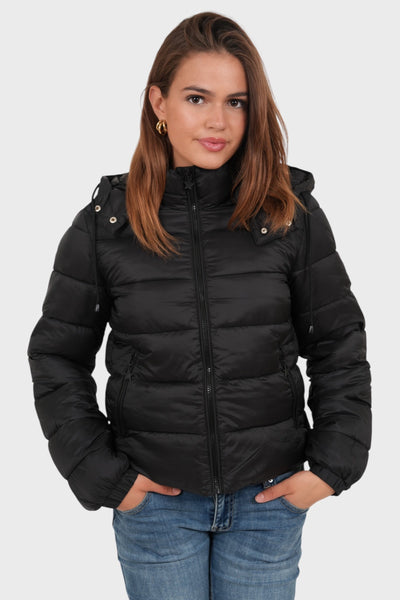 Pikowana kurtka puffer – czarna