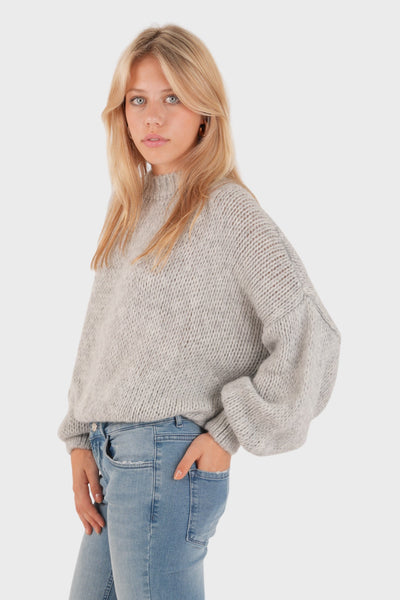 Oversize Sweter Dziergany – Szary