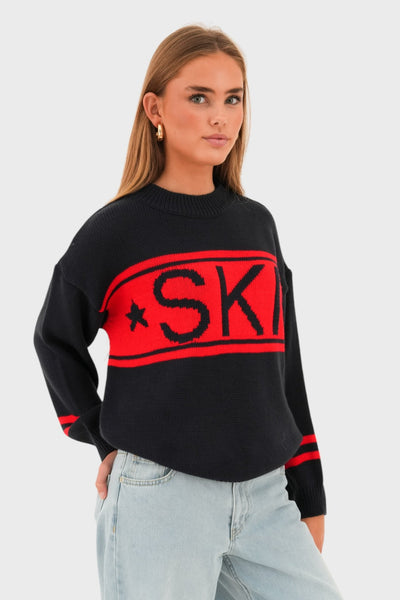 Granatowy sweter SKI – sportowy i przytulny
