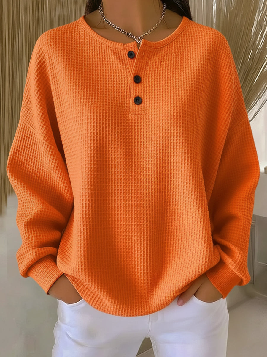 Lunara™ – Miękki Sweter z Fakturą Waffle