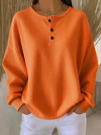 Lunara™ – Miękki Sweter z Fakturą Waffle