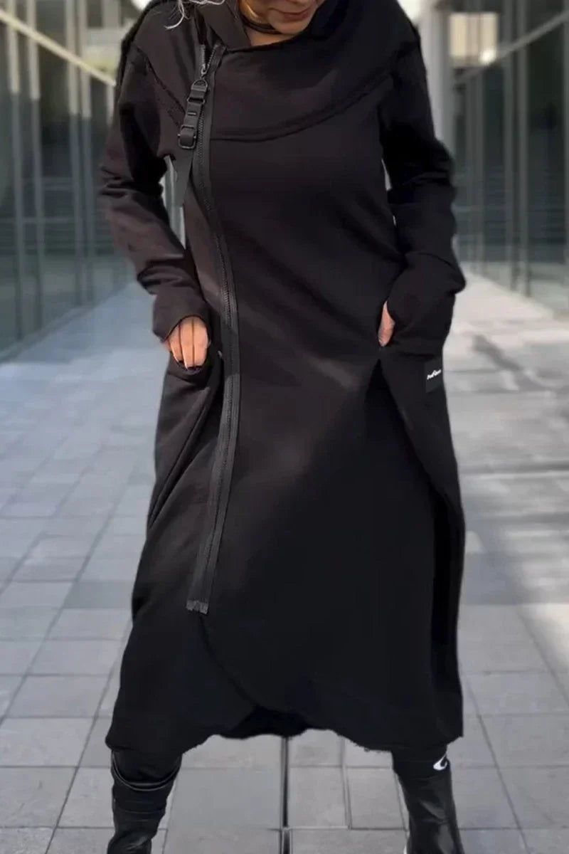Celestyna™ | Długa bluza z zamkiem błyskawicznym